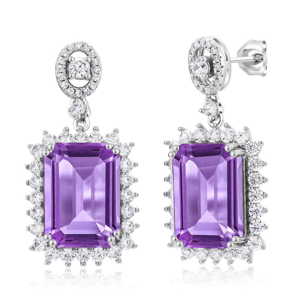 Blue Created Sapphire - September_Earrings in 925 Sterling Silver