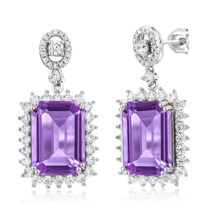 Blue Created Sapphire - September_Earrings in 925 Sterling Silver