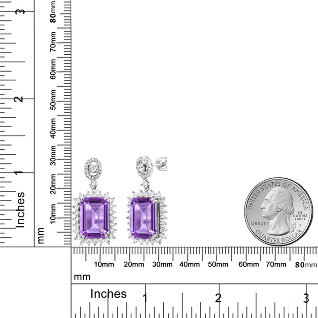 Blue Created Sapphire - September_Earrings in 925 Sterling Silver