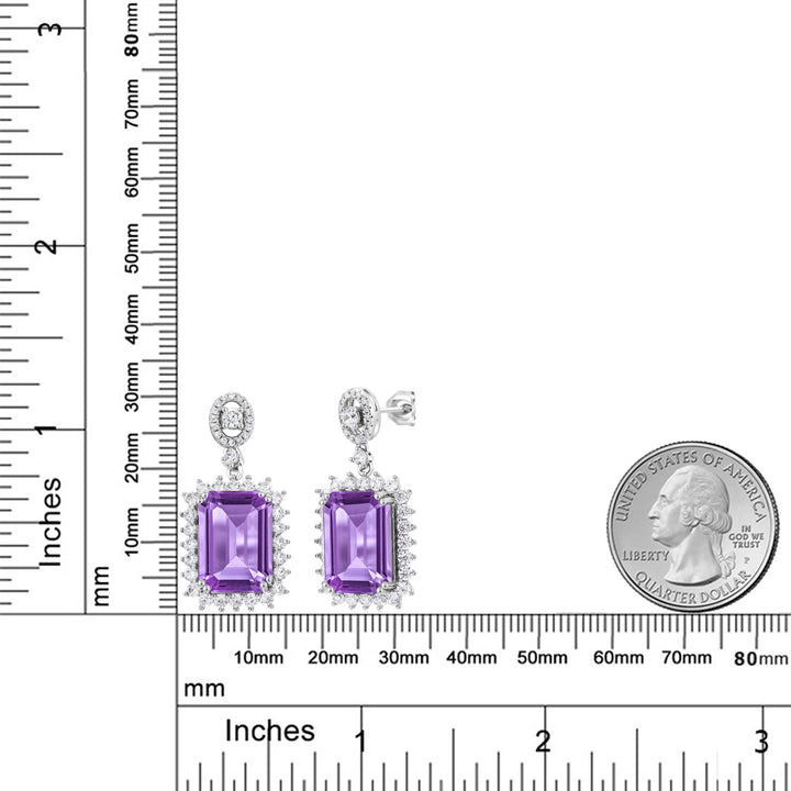 Blue Created Sapphire - September_Earrings in 925 Sterling Silver