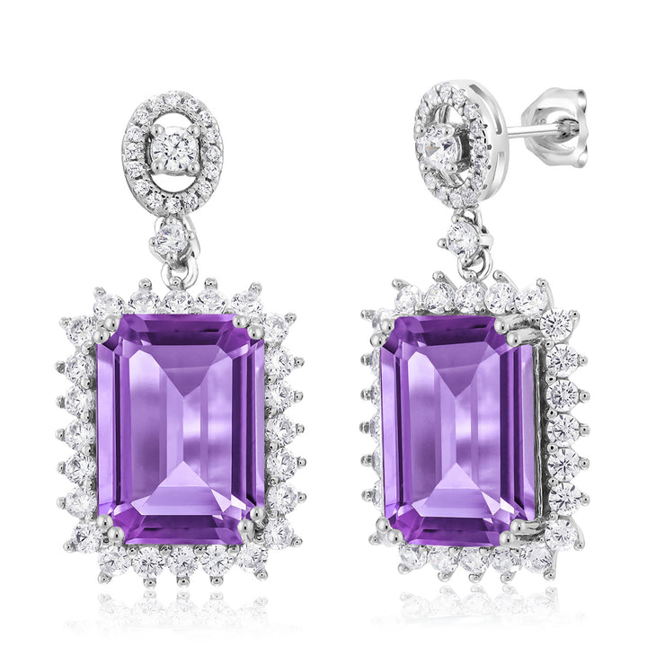 Blue Created Sapphire - September_Earrings in 925 Sterling Silver