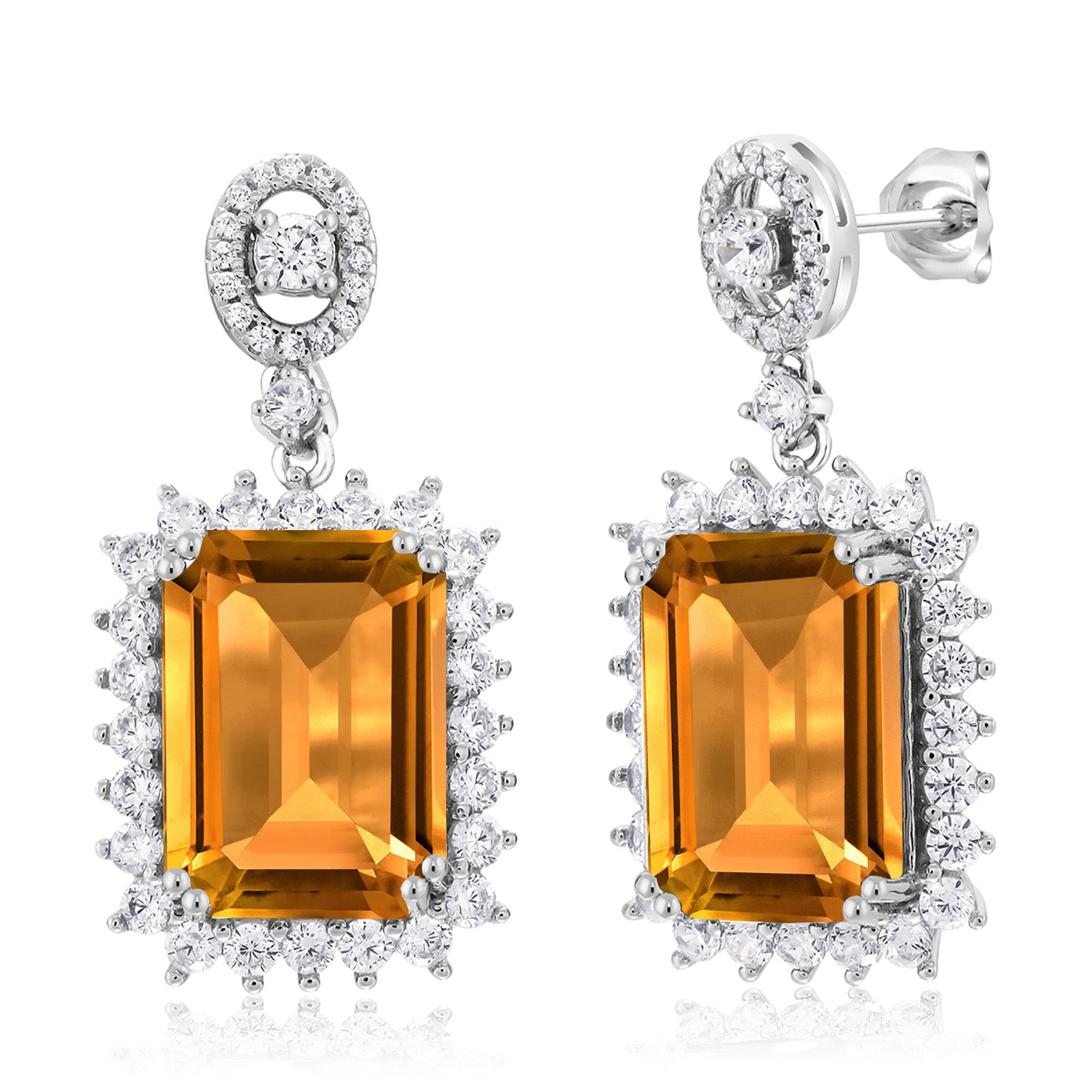 Citrine - November_Earrings in 925 Sterling Silver