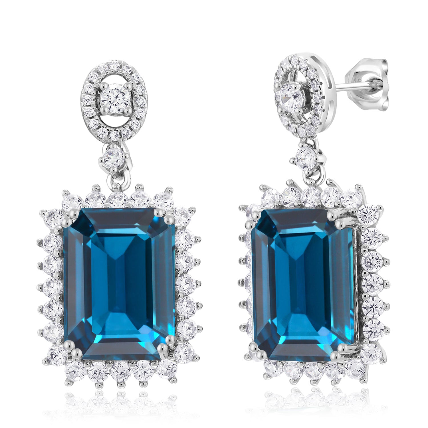London Blue Topaz - November_Earrings in 925 Sterling Silver