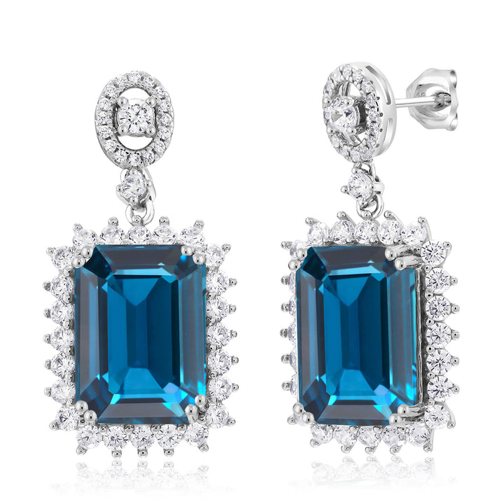 London Blue Topaz - November_Earrings in 925 Sterling Silver