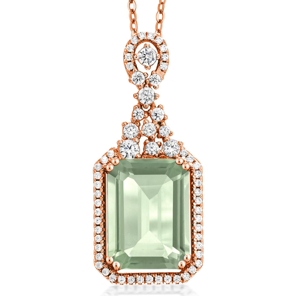 Prasiolite_Pendant in 925 Rose Gold Plated Silver