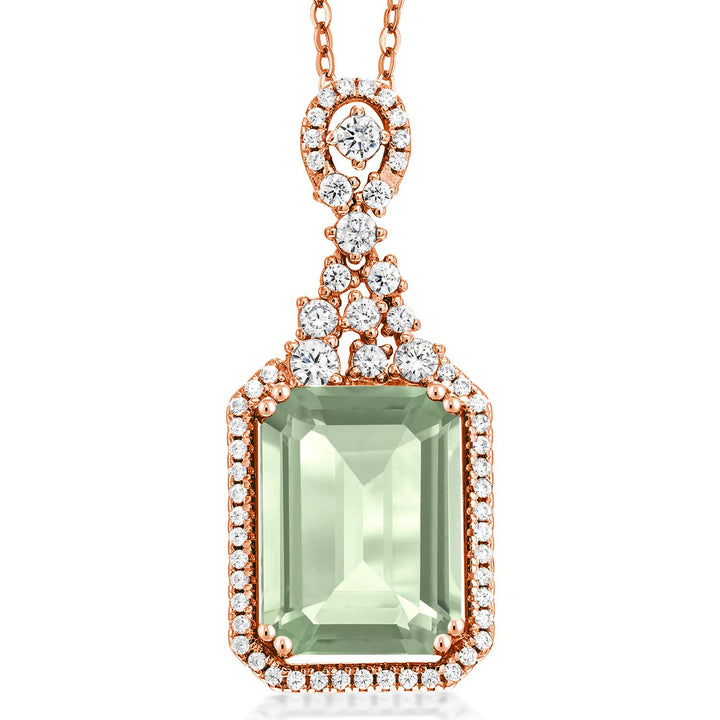 Prasiolite_Pendant in 925 Rose Gold Plated Silver