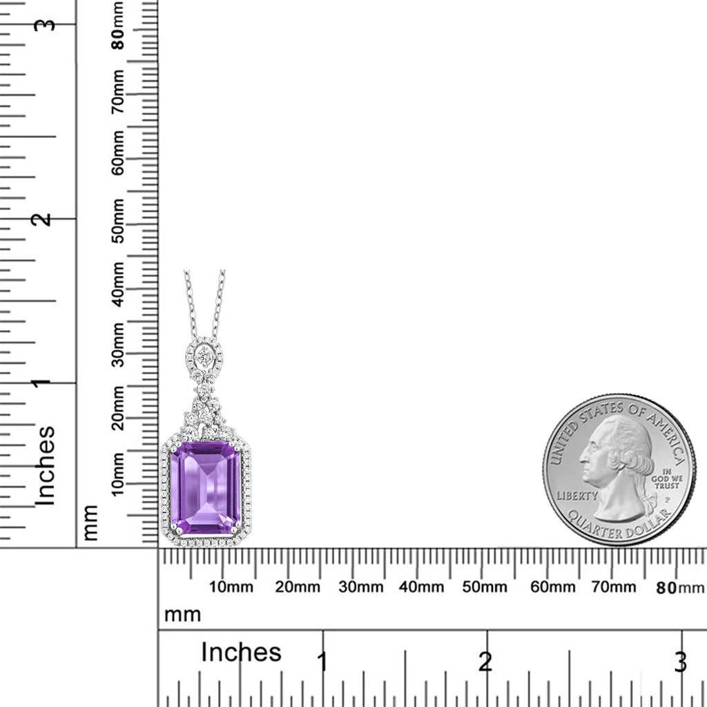 Amethyst and Zirconia_Pendant in 925 Sterling Silver