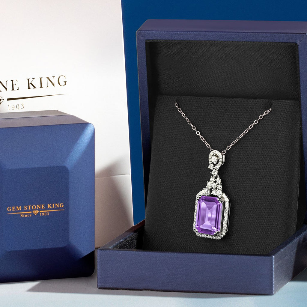 Amethyst and Zirconia_Pendant in 925 Sterling Silver