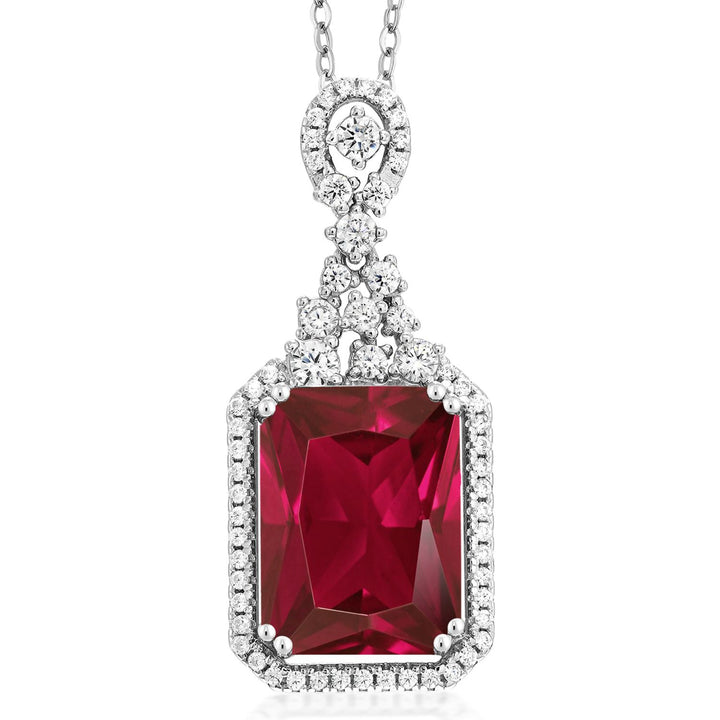 Created Ruby - July_Pendant in 925 Sterling Silver