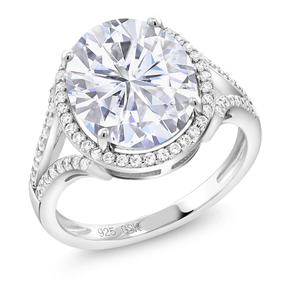 White Moissanite_8_Ring in 925 Sterling Silver