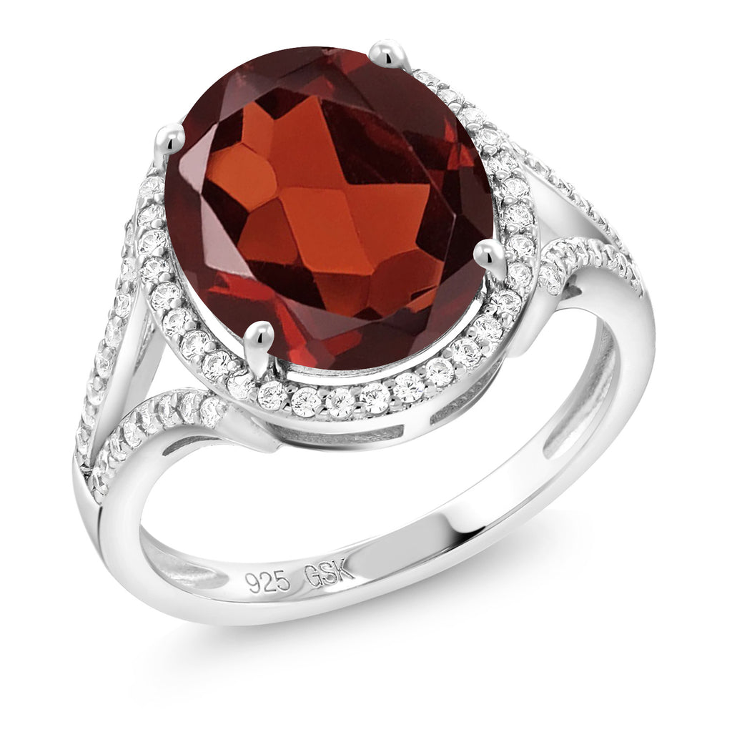 Garnet_9_Ring in 925 Sterling Silver