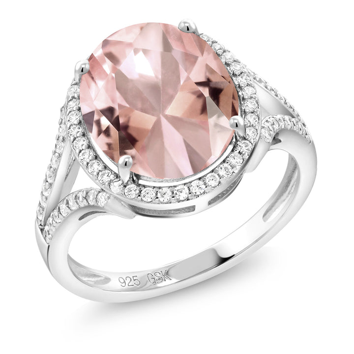 Nano Morganite - October_5_Ring in 925 Sterling Silver