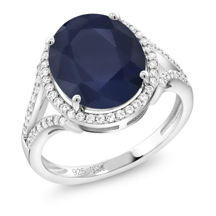 Blue Sapphire - September_5_Ring in 925 Sterling Silver