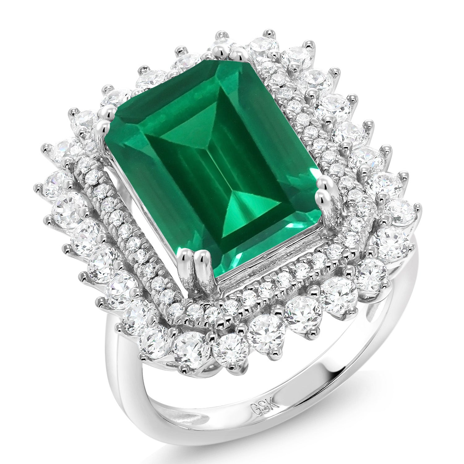 Nano Emerald - May_8_Ring in 925 Sterling Silver