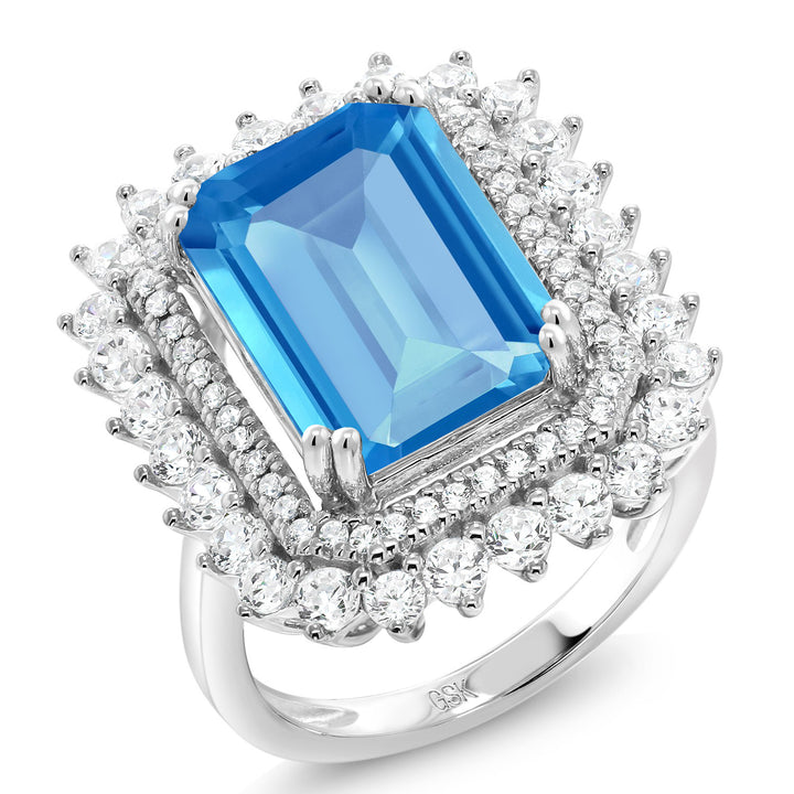 Swiss Blue Topaz - November_5_Ring in 925 Sterling Silver