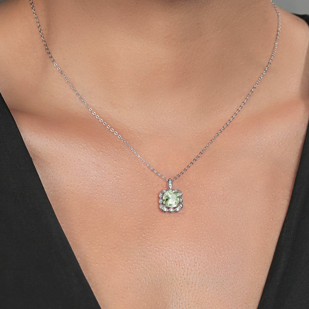 Prasiolite_Pendant in 925 Sterling Silver
