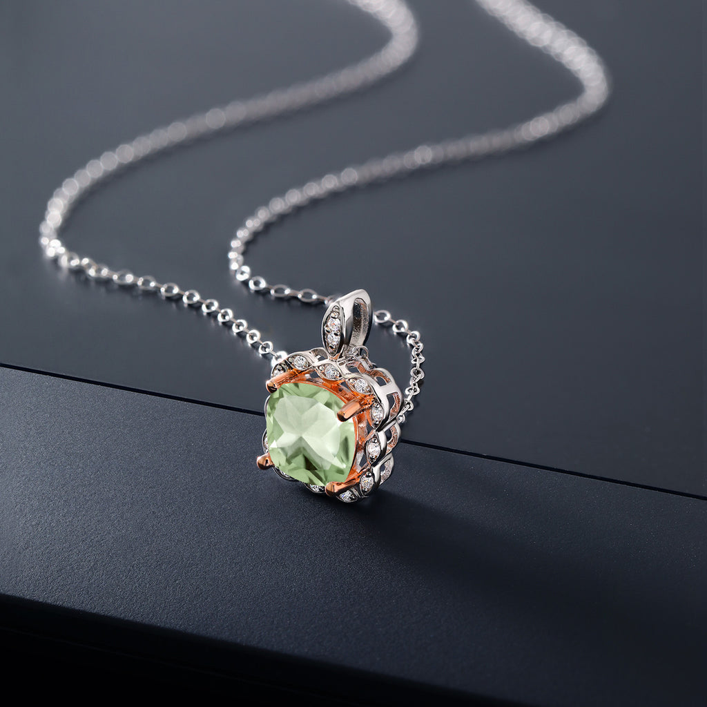 Prasiolite_Pendant in 925 Sterling Silver