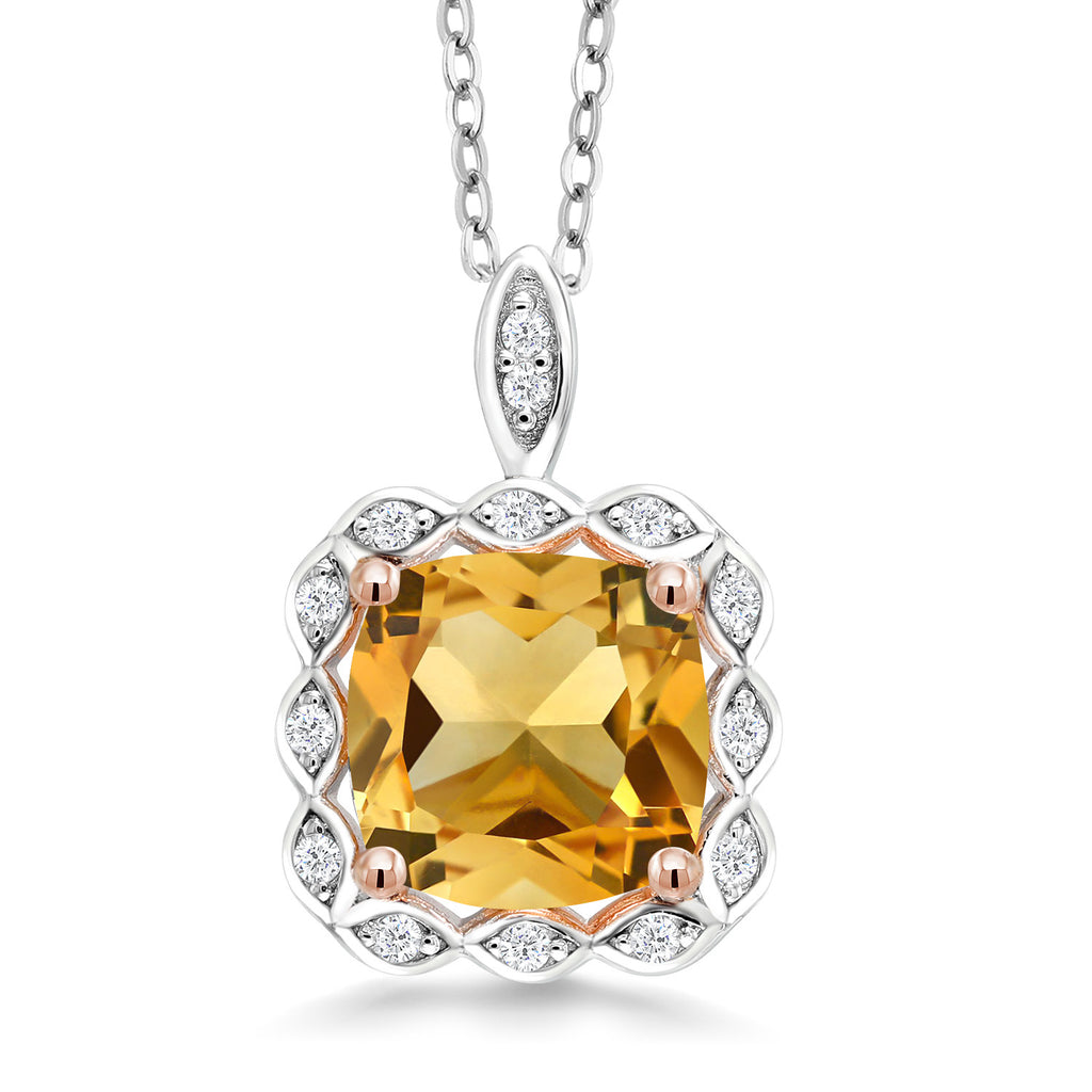 Citrine - November_Pendant in 925 Sterling Silver