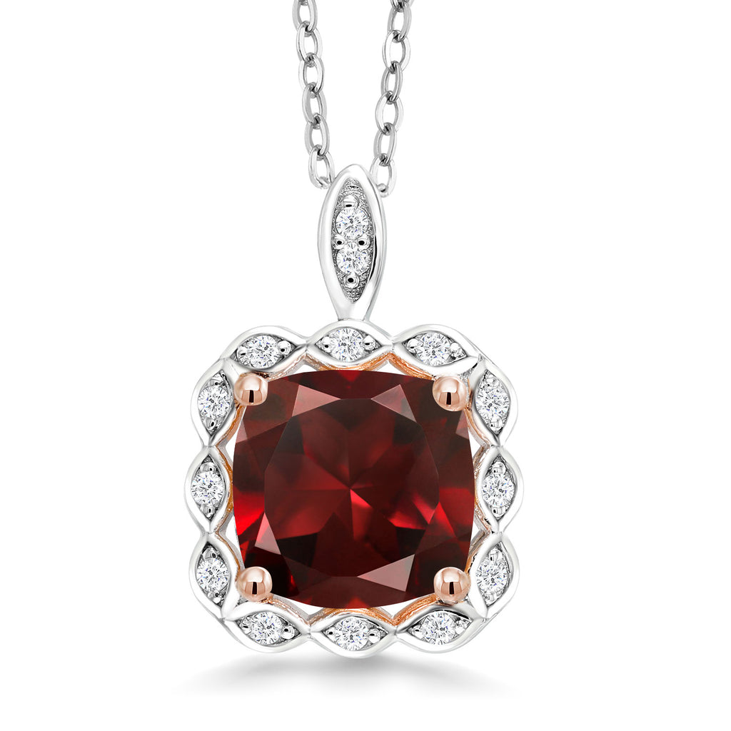 Garnet - January_Pendant in 925 Sterling Silver