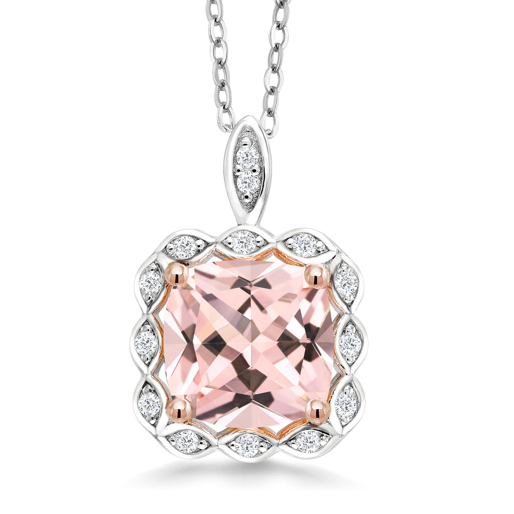 Nano Morganite - October_Pendant in 925 Sterling Silver
