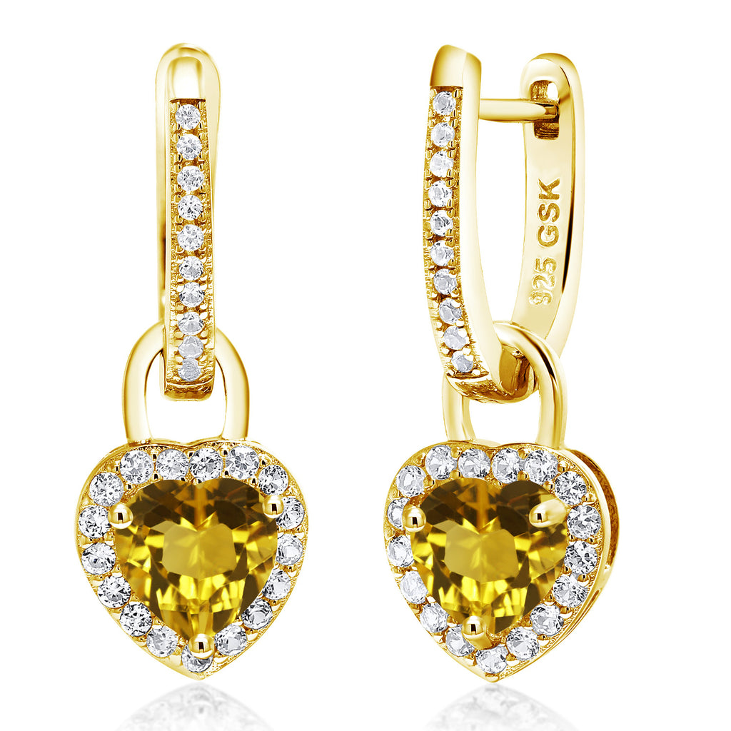 Citrine - November_Earrings in 925 Yellow Gold Plated Silver