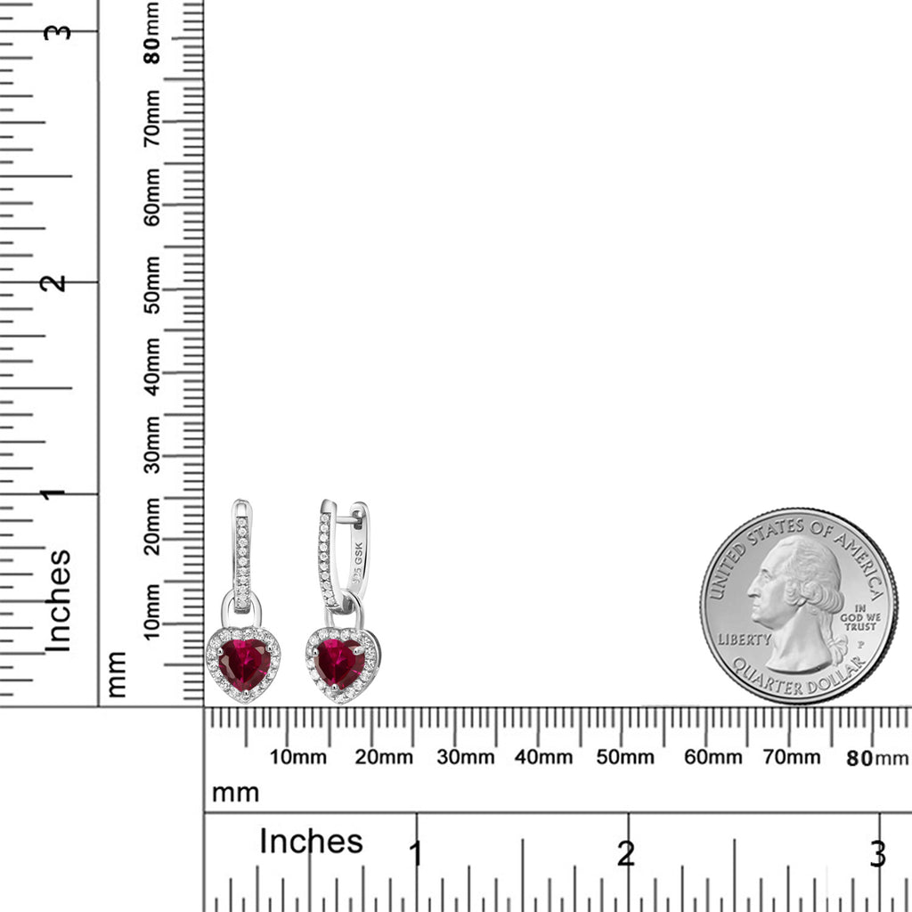 Created Ruby - July_Earrings in 925 Sterling Silver