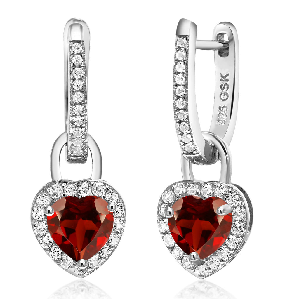 Garnet - January_Earrings in 925 Sterling Silver