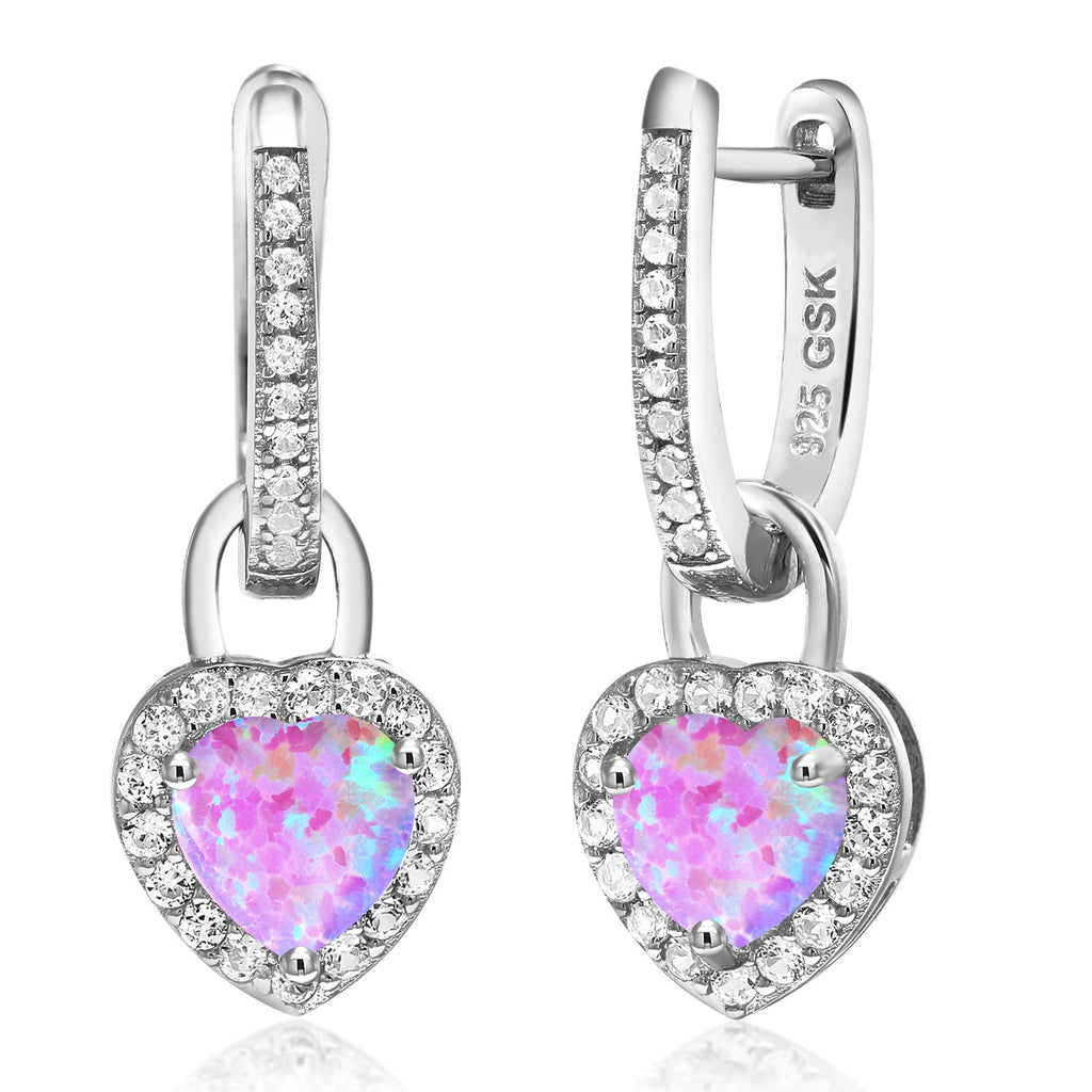 Pink Opal - November_Earrings in 925 Sterling Silver