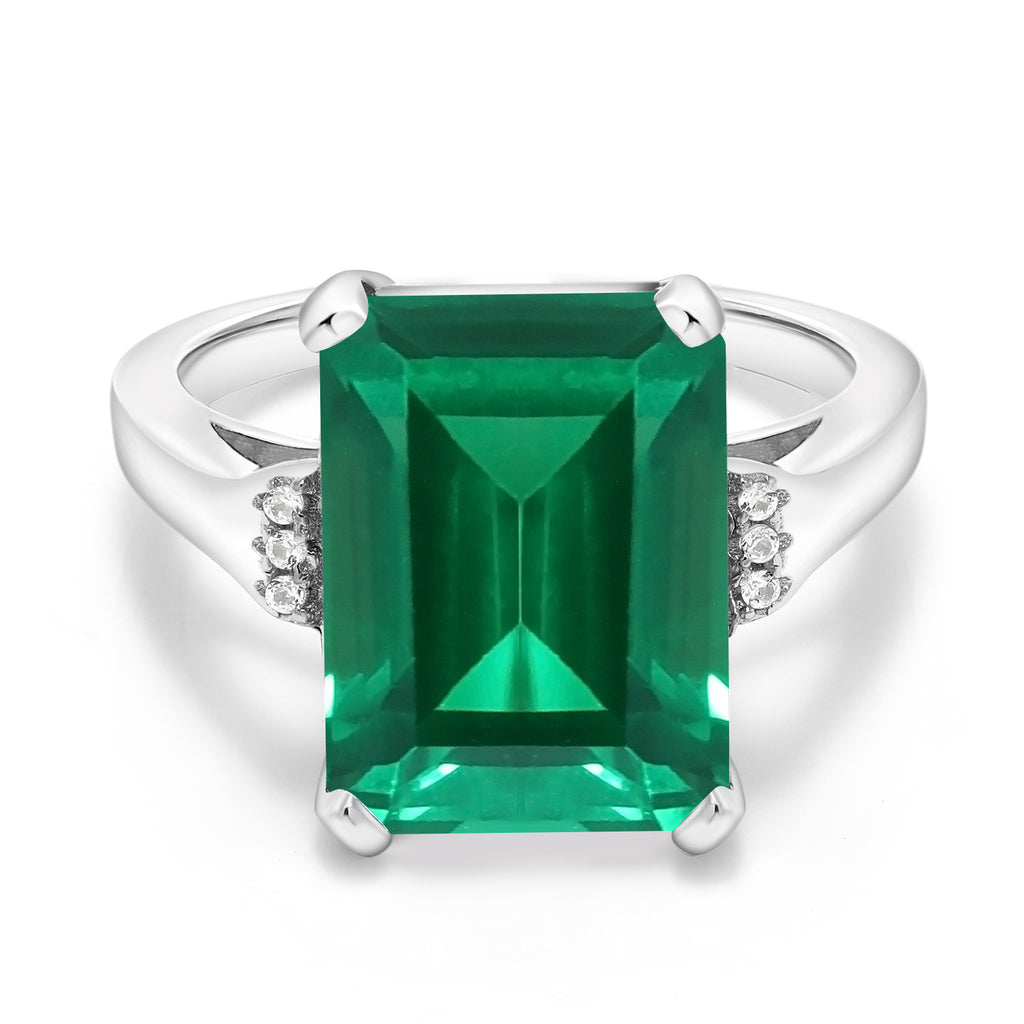 Nano Emerald - May_8_Ring in 925 Sterling Silver