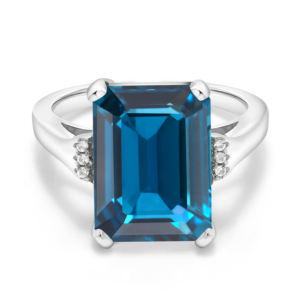 London Blue Topaz - November_6_Ring in 925 Sterling Silver