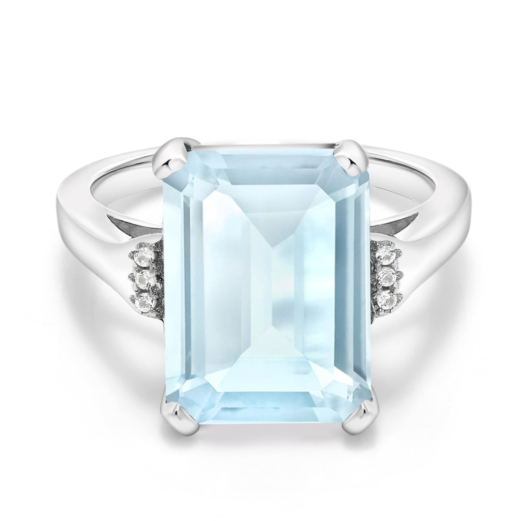 Sky Blue Topaz - November_7_Ring in 925 Sterling Silver