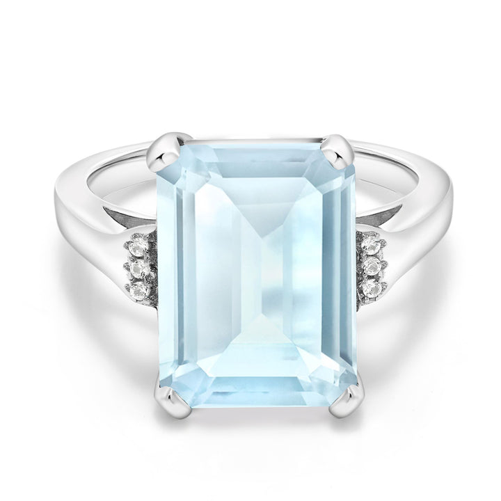 Sky Blue Topaz - November_9_Ring in 925 Sterling Silver