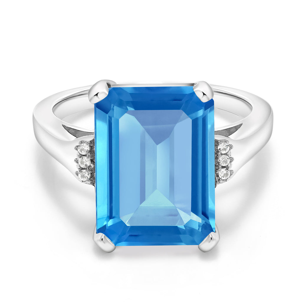 Swiss Blue Topaz - November_9_Ring in 925 Sterling Silver