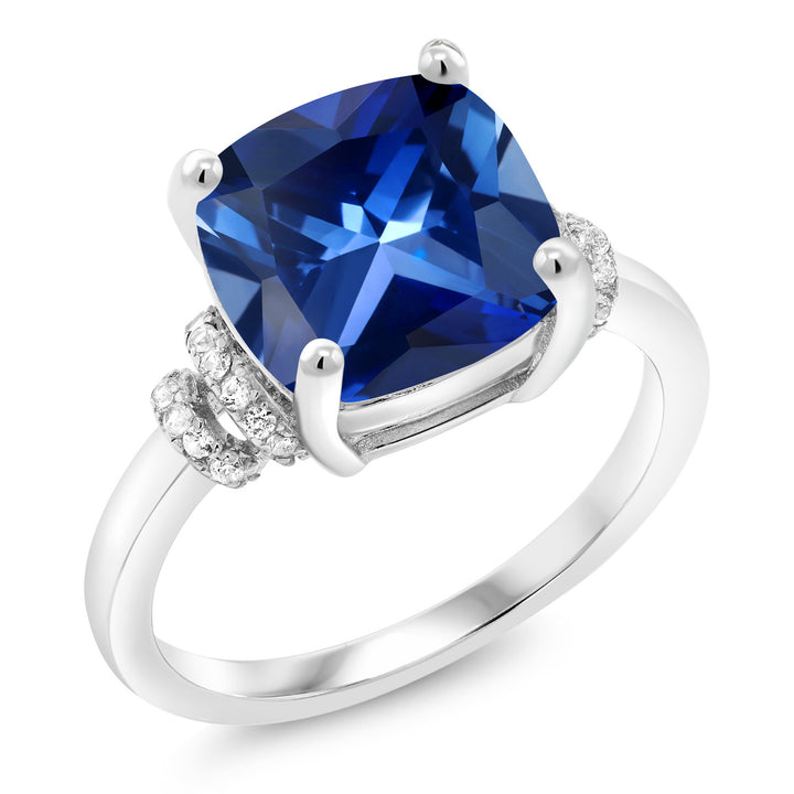 Created Sapphire_5_Ring in 925 Sterling Silver