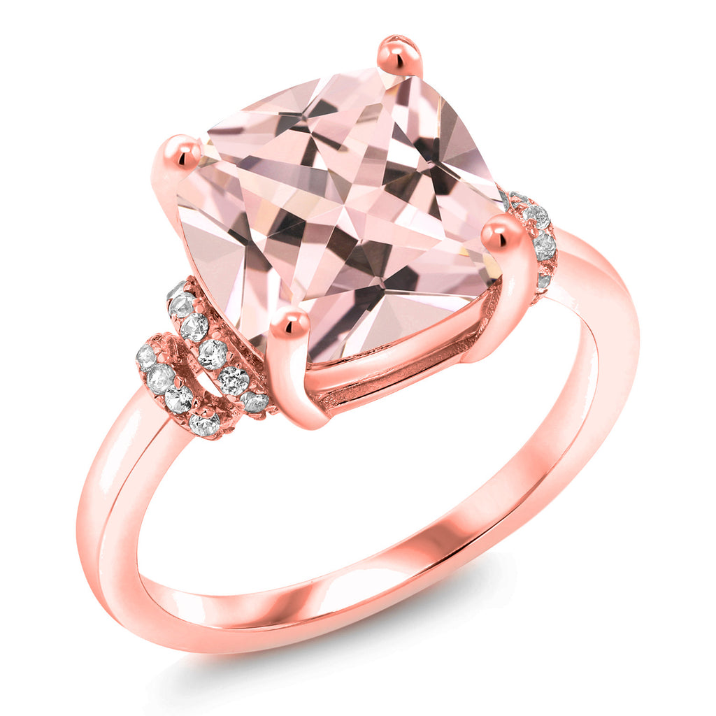 Nano Morganite - October_5_Ring in 925 Rose Gold Plated Silver