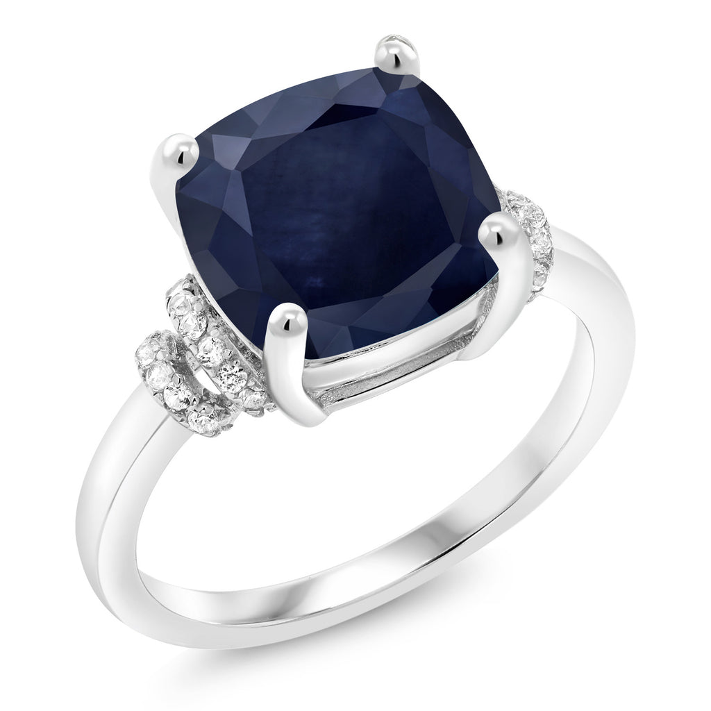Blue Sapphire_5_Ring in 925 Sterling Silver