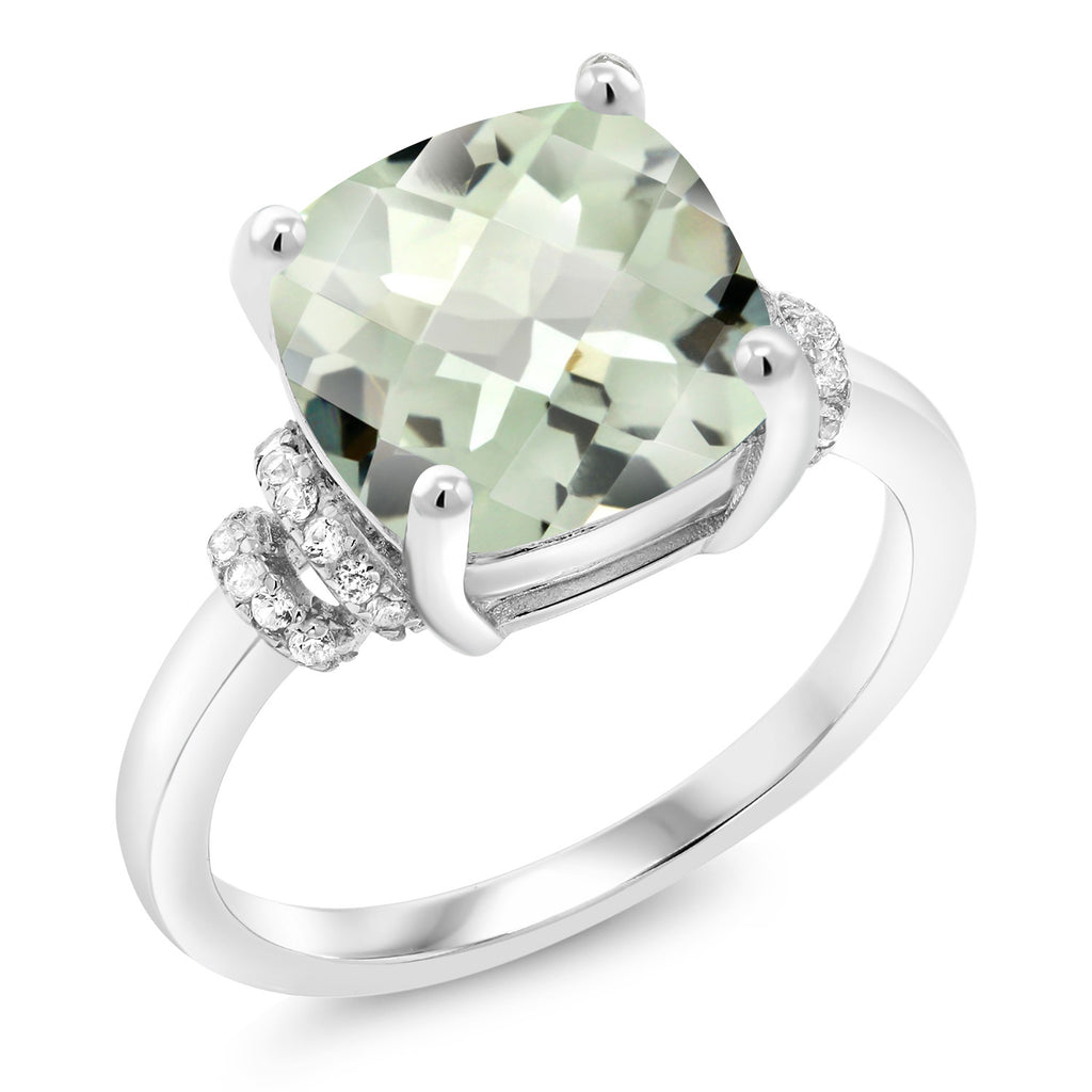Prasiolite_8_Ring in 925 Sterling Silver