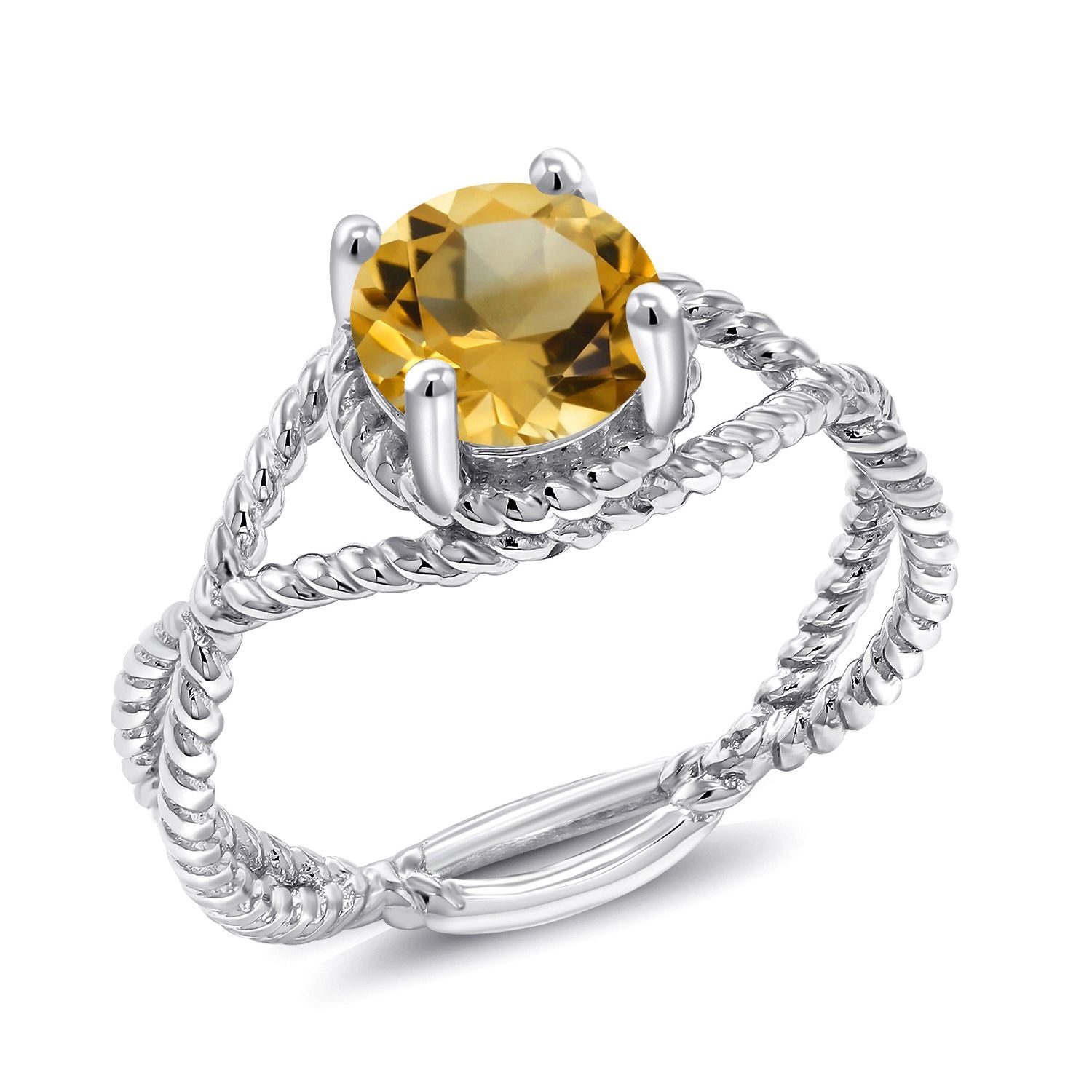 Citrine - November_8_Ring in 925 Sterling Silver
