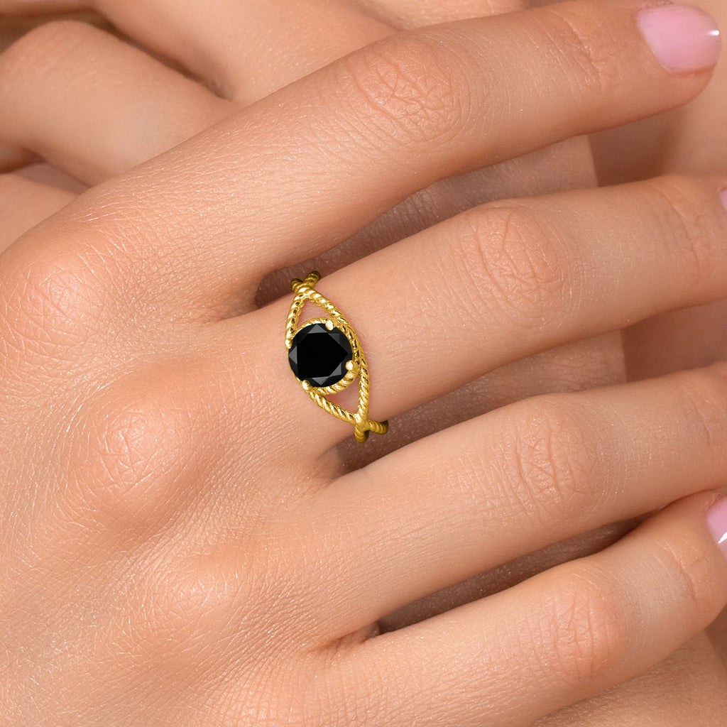 Diamond_Ring in 925 Rose Gold Plated Silver