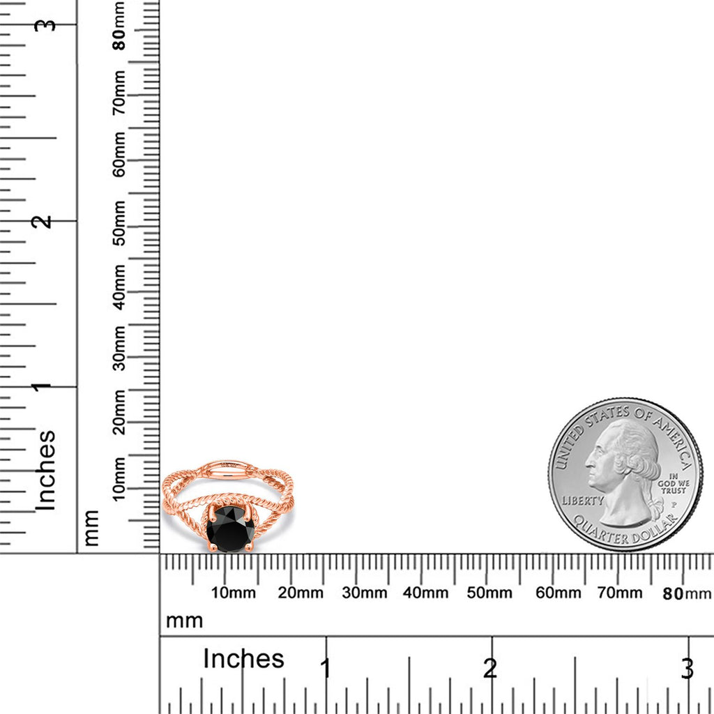 Diamond_Ring in 925 Rose Gold Plated Silver