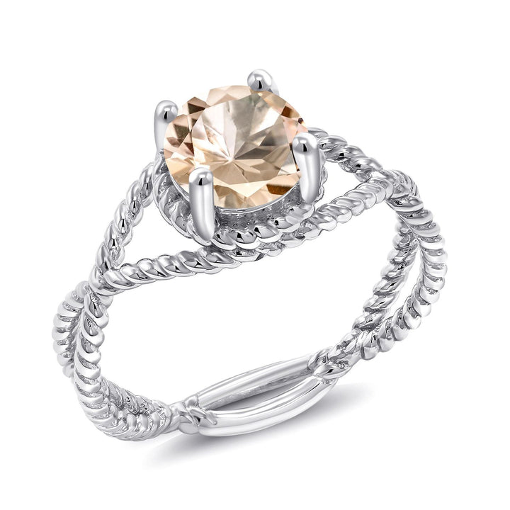 Morganite - October_5_Ring in 925 Sterling Silver