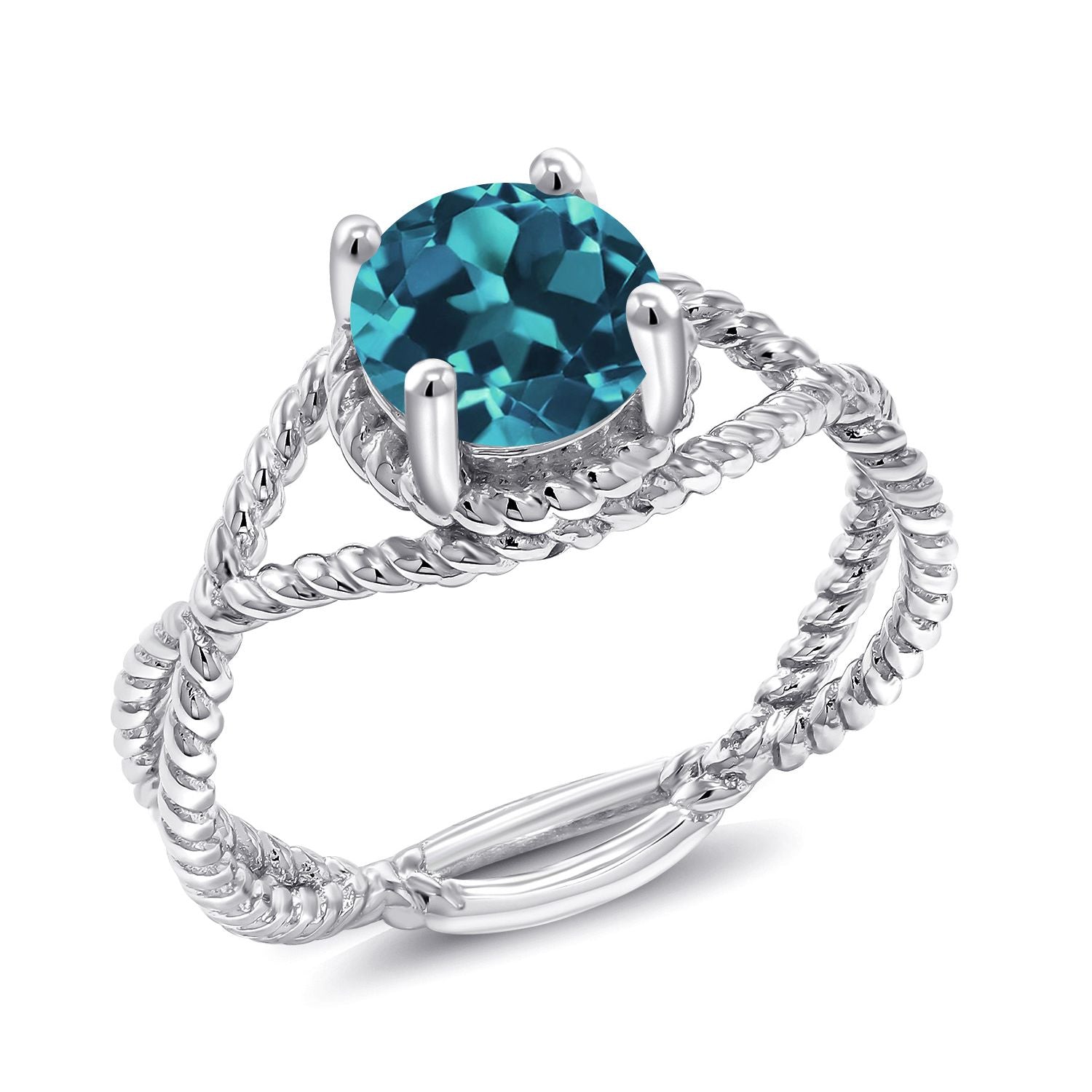 London Blue Topaz - November_6_Ring in 925 Sterling Silver