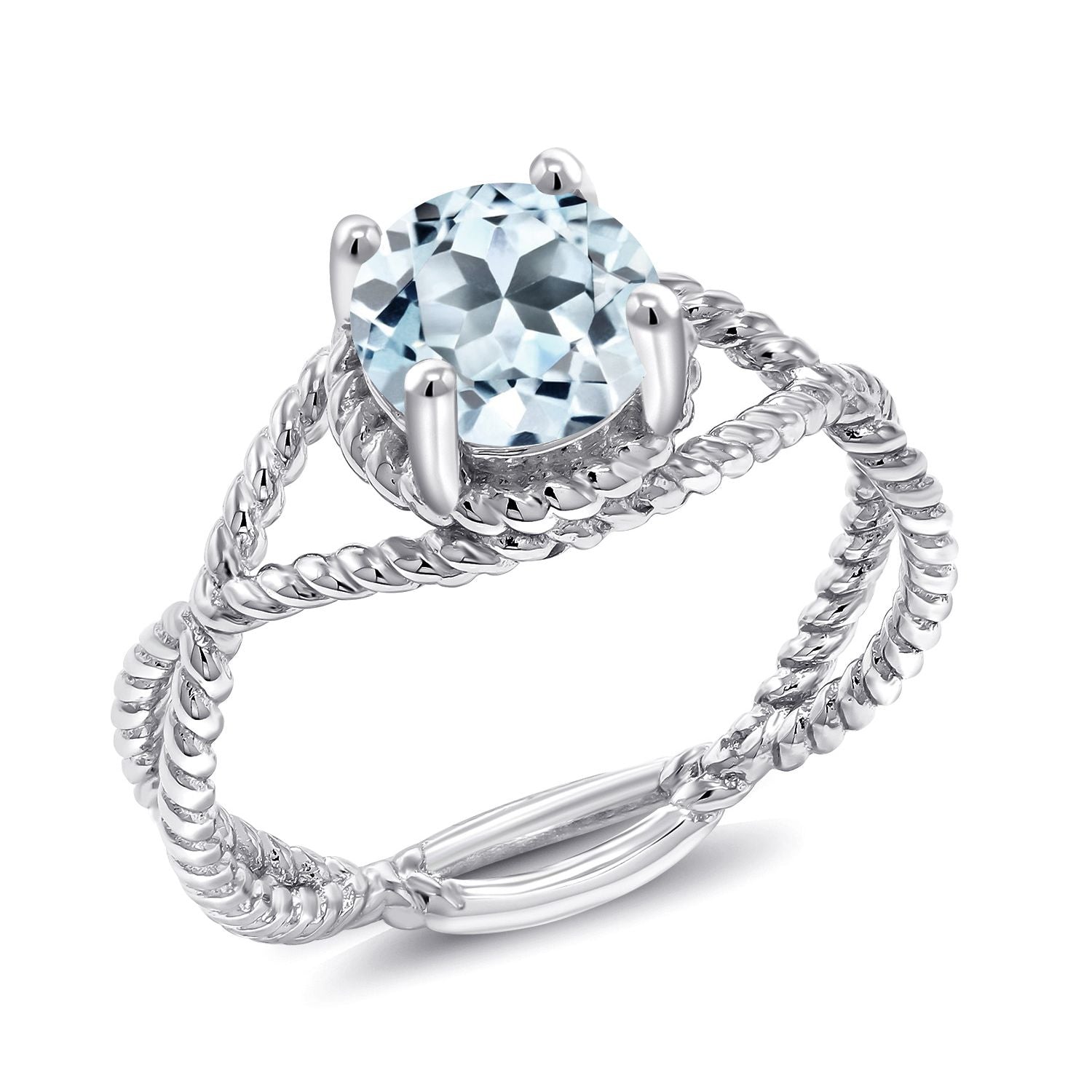 Sky Blue Topaz - November_7_Ring in 925 Sterling Silver