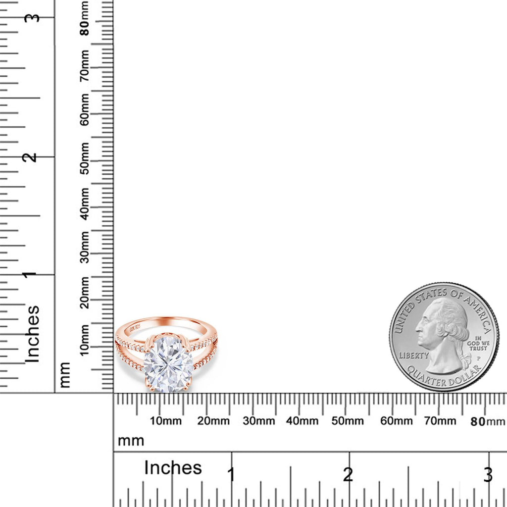 Moissanite - April_5_Ring in 925 Rose Gold Plated Silver