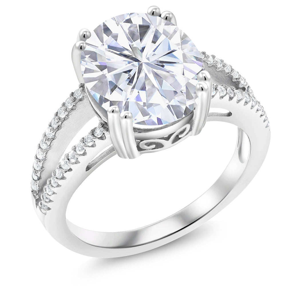 White Moissanite - April_6_Ring in 925 Sterling Silver
