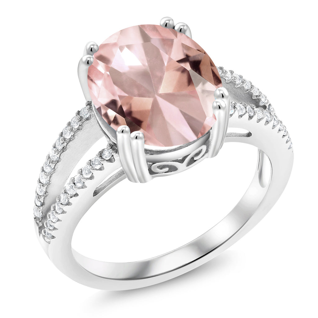 Nano Morganite - October_9_Ring in 925 Sterling Silver