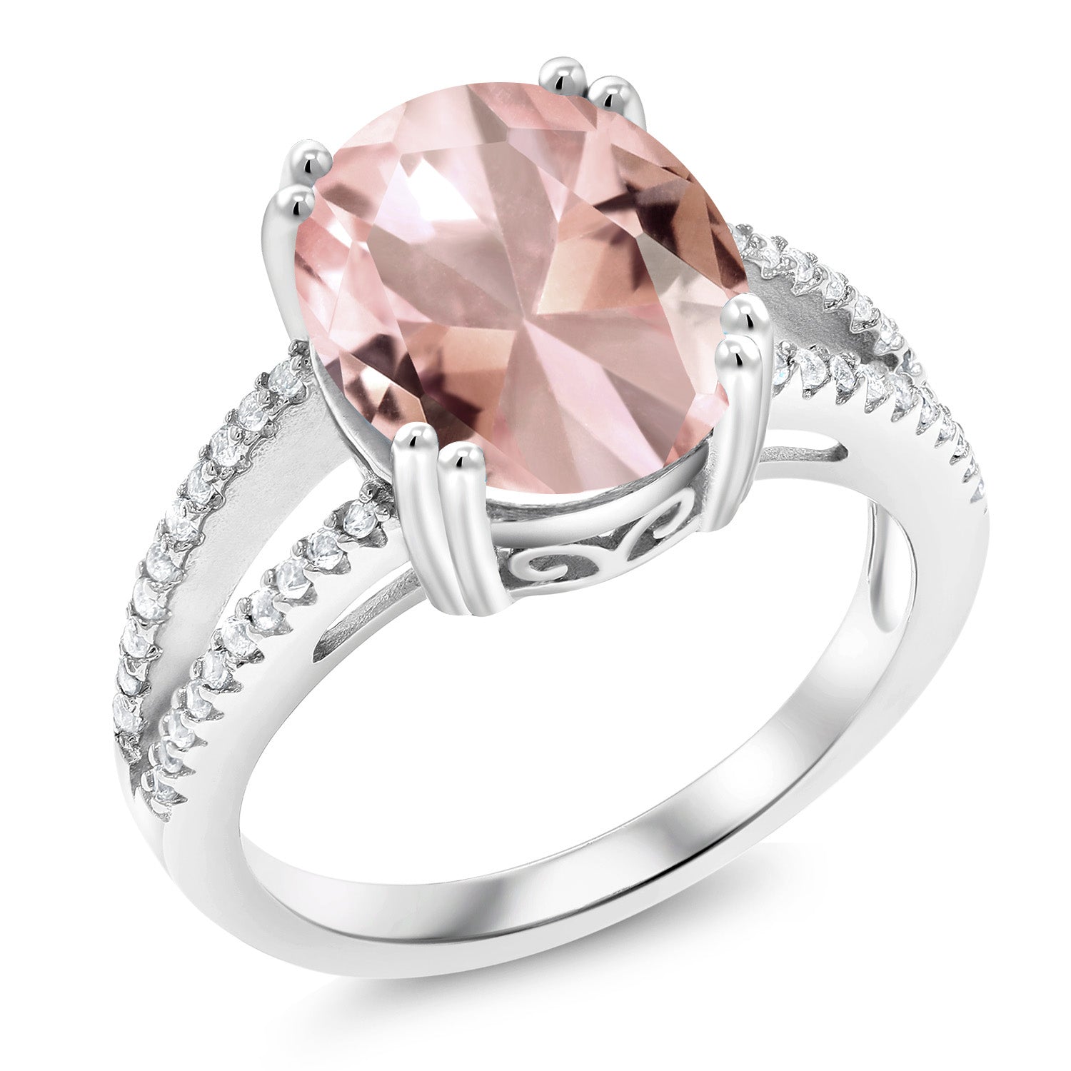 Nano Morganite - October_8_Ring in 925 Sterling Silver