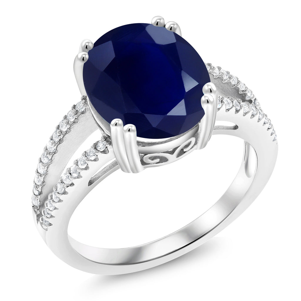 Blue Sapphire - September_9_Ring in 925 Sterling Silver