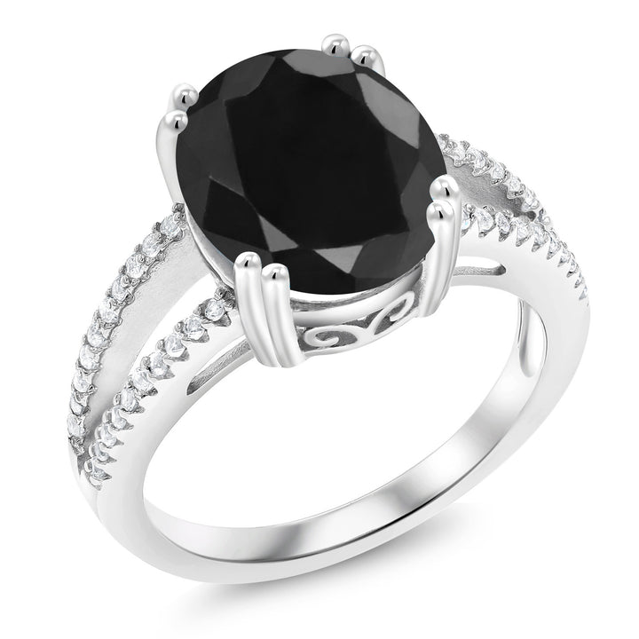 Black Sapphire - September_5_Ring in 925 Sterling Silver