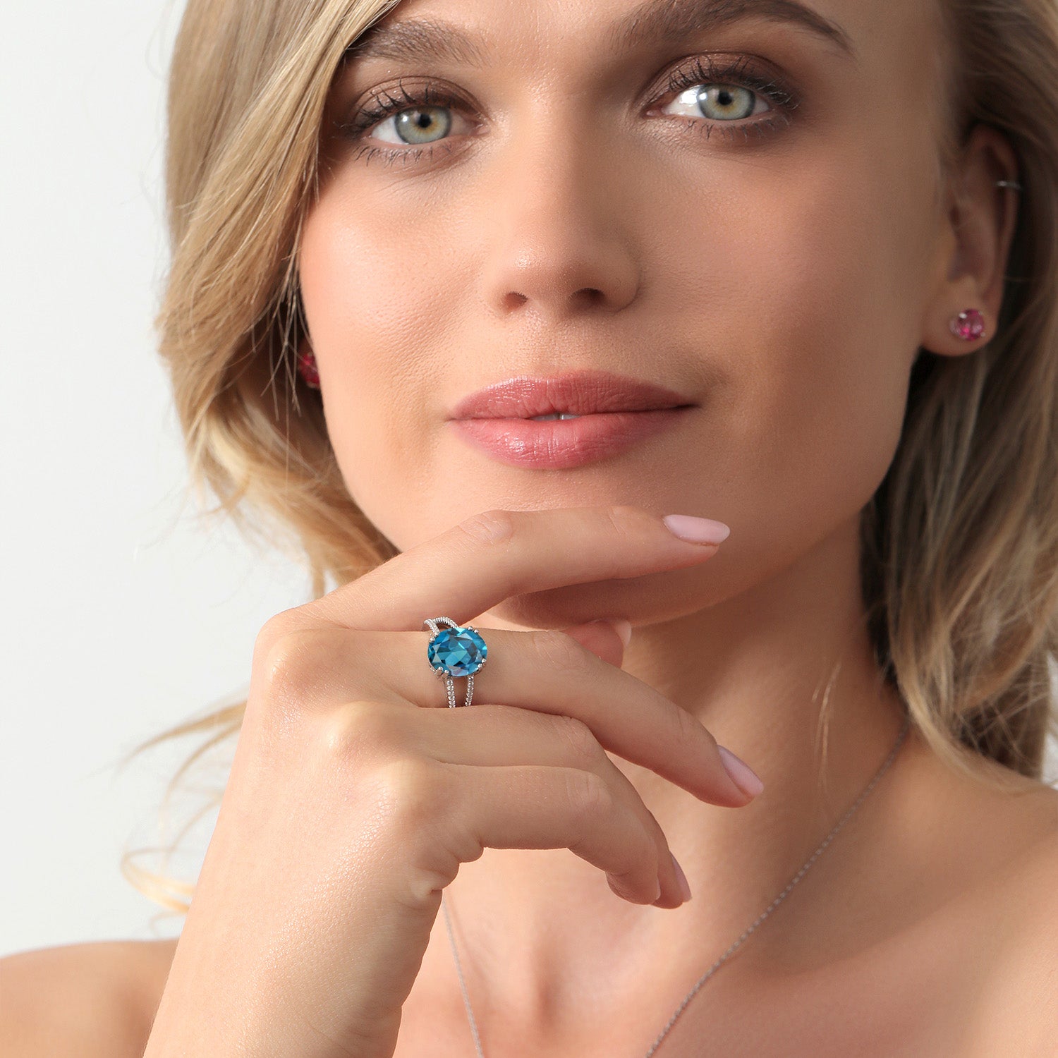 5.68 Cttw London Blue Topaz Engagement Ring For Women In 925 Sterling Silver | Oval 12X10MM | Gemstone November Birthstone | Available In Size 5, 6, 7, 8, 9